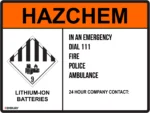HAZCHEM – Lithium-Ion Batteries Sign | 0239